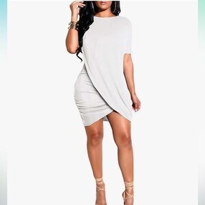 🆕Pristine White Faux Wrap Dress, Size Medium